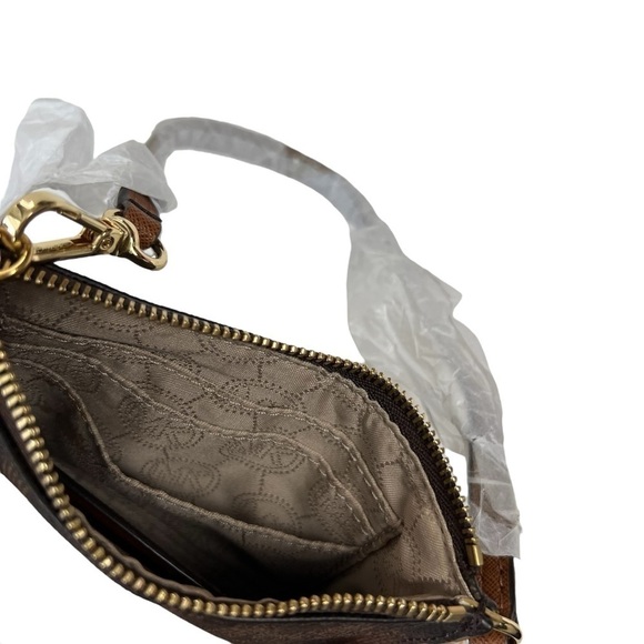 Michael Kors Jet Set Wristlet - Brown Gold hardware Wallet Clutch bag mini purse - Picture 6 of 10
